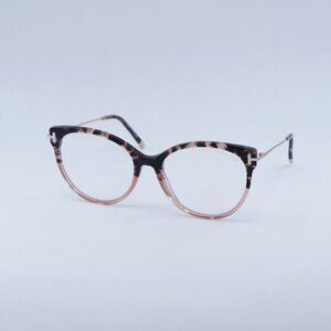 Tom Ford FT5770-B 055 Eyeglasses Havana/Gold 54mm Cat Eye Frame